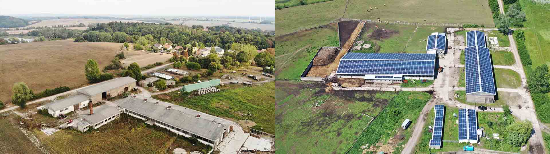Landwirtschaftsbetrieb: Stallanlage zu Solar-Dach